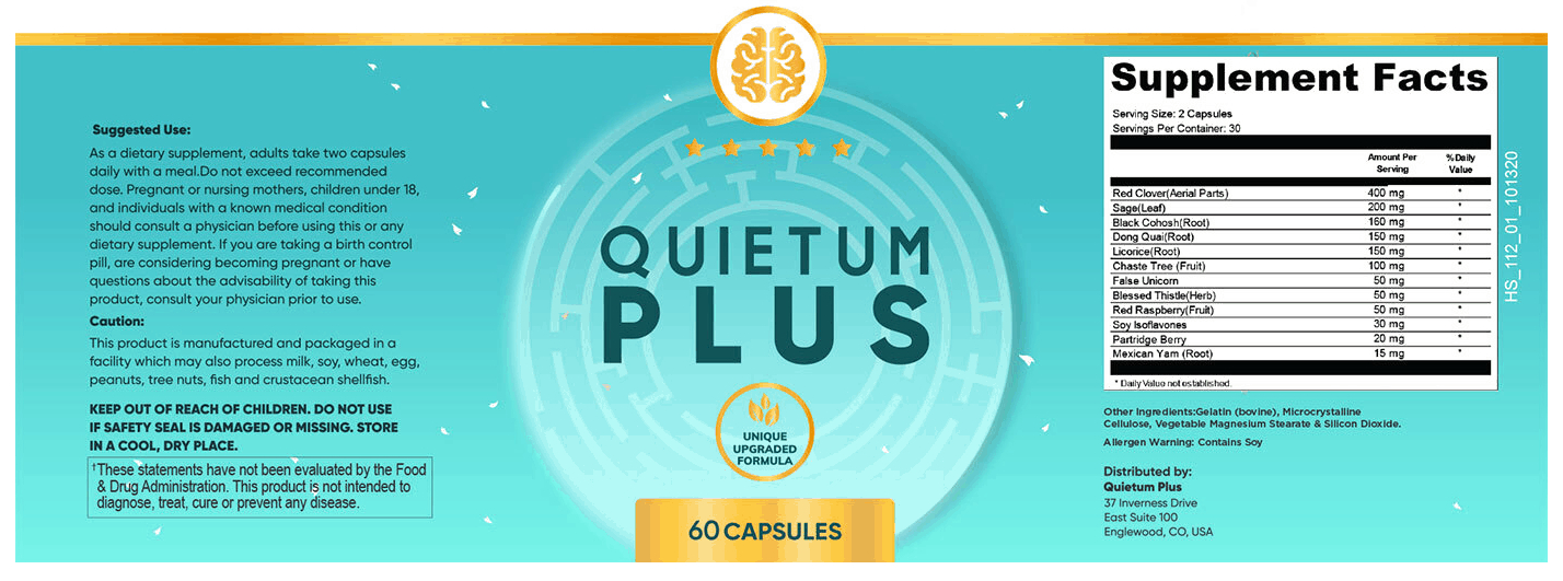 Quietum Plus Supplement Fact